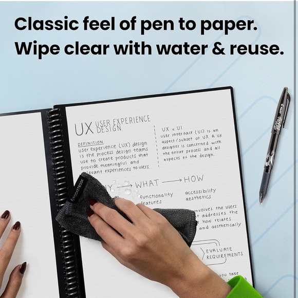 ROCKETBOOK Core Reusable Spiral Notebook Black Multi Lined App-Connect Erasable - Picture 2 of 8